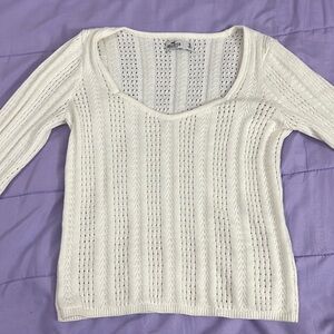 Hollister white sweater